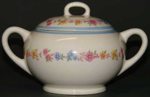 WS George DERWOOD Sugar Lid Blue Pink Yellow Floral