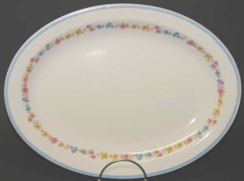 WS George DERWOOD Large Platter Blue Pink Yellow Flora